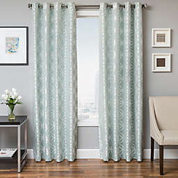 Softline Paloma 84-Inch Jacquard Grommet Top Window Curtain Panel in Spa (Single)