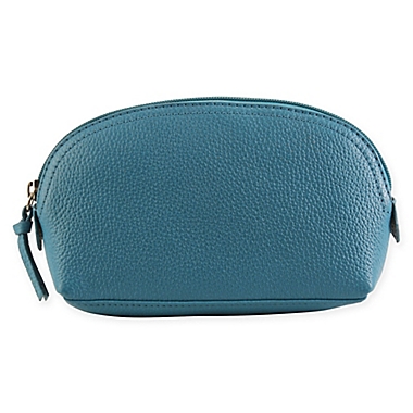Hadaki Leather Cosmetic Pouch in Ocean. View a larger version of this product image.