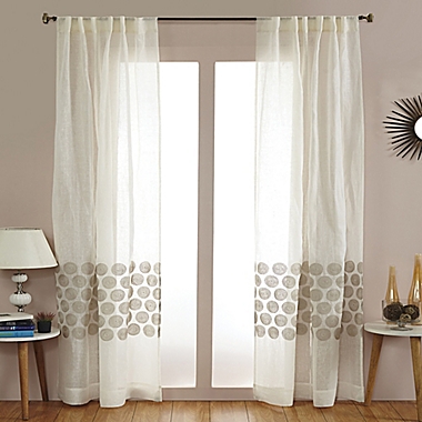 India&#39;s Heritage Jute Swirl 96-Inch Rod Pocket Sheer Window Curtain Panel in White (Single). View a larger version of this product image.