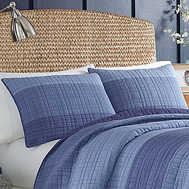 Nautica&reg; Riverview Standard Quilted Sham in Dark Blue. View a larger version of this product image.