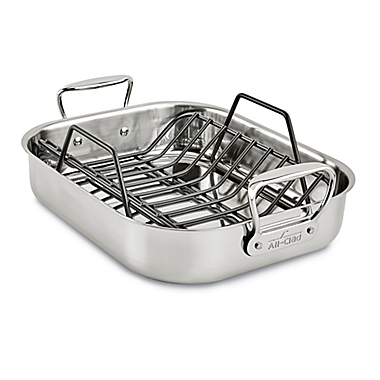 All-Clad&reg; Small Nonstick Stainless Steel Roaster With Rack. View a larger version of this product image.