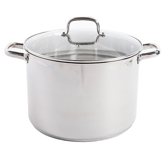 Riveted Handles Oster Stock Pot 16 Qt Stainless Steel Aluminum Base Lid 2 in 