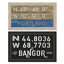Maine Coordinates Framed Wall Art Collection