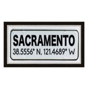 Sacramento, California Coordinates 28-Inch x 16-Inch Framed Wall Art