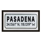Pasadena, California Coordinates 28-Inch x 16-Inch Framed Wall Art