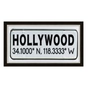 Hollywood, California Coordinates 28-Inch x 16-Inch Framed Wall Art