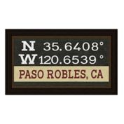 Paso Robles, California Coordinates 16-Inch x 28-Inch Framed Wall Art