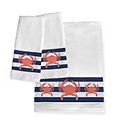 Laural Home&reg; Crab Stripe Hand Towels (Set of 2)