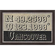 Vancouver, Canada Coordinates 28-Inch x 16-Inch Framed Giclee Print Wall Art