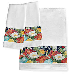 Laural Home® Midnight Floral Hand Towels (Set of 2)