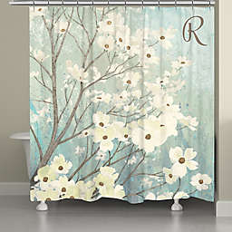 Laural Home® Dogwood Blossoms Shower Curtain in Blue