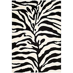 Safavieh Florida Shag Zebra 4-Foot x 6-Foot Area Rug in Ivory/Black