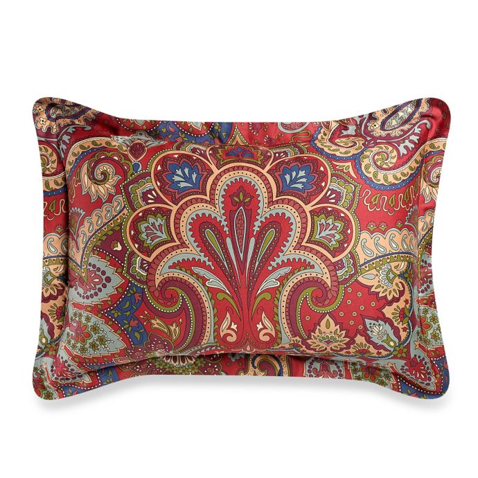 Cozy Regent Paisley Standard Pillow Sham in Red | Bed Bath ...