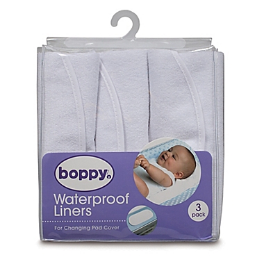 Boppy&reg; 3-Pack Waterproof Changing Pad Liners in White. View a larger version of this product image.