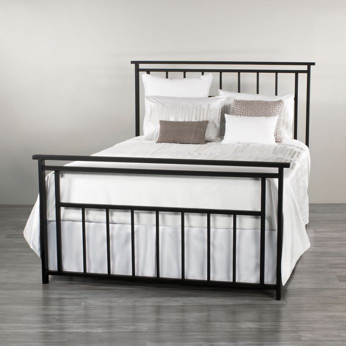 Aspen Iron Rail Bed Frame In Matte Black Bed Bath Beyond