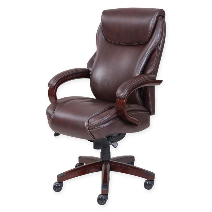 La Z Boy Hyland Leather Executive Office Chair In Coffee Bed