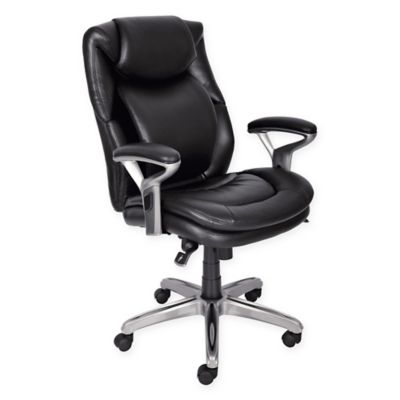 Serta&reg; Wellness Leather Executive Office Chair in Black
