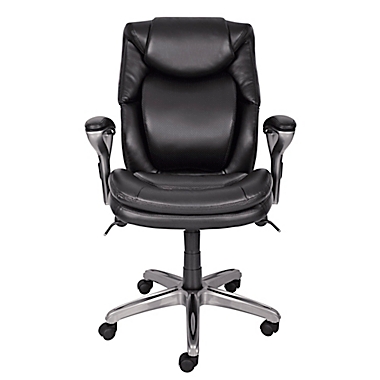 Serta&reg; Wellness Leather Executive Office Chair in Black. View a larger version of this product image.