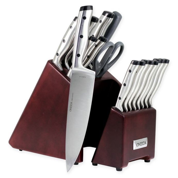oneida knife set with block