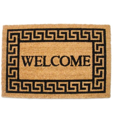 J M Home Fashions 19 5 Inch X 29 5 Inch Greek Key Welcome