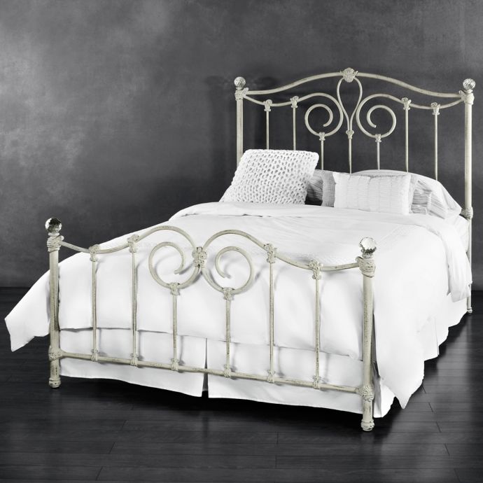 Eldridge Iron Bed in Distressed White | Bed Bath & Beyond