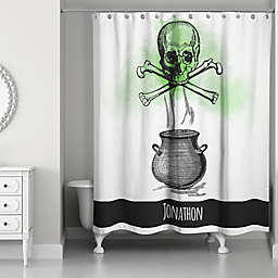 Skull and Cross Bones Shower Curtain in Black/White