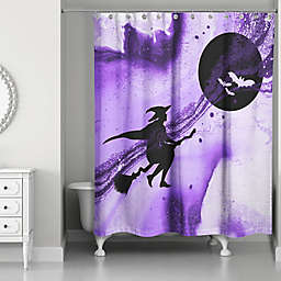 Witch Witch Shower Curtain in Purple/Black
