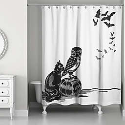 Halloween Friends Shower Curtain in Black/White