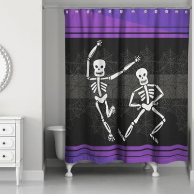 purple and grey shower curtain