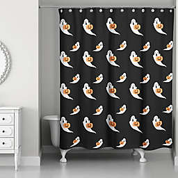 Bundle of Ghosts Shower Curtain in White/Black