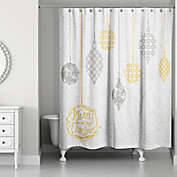 Ornaments Shower Curtain in White/Gold