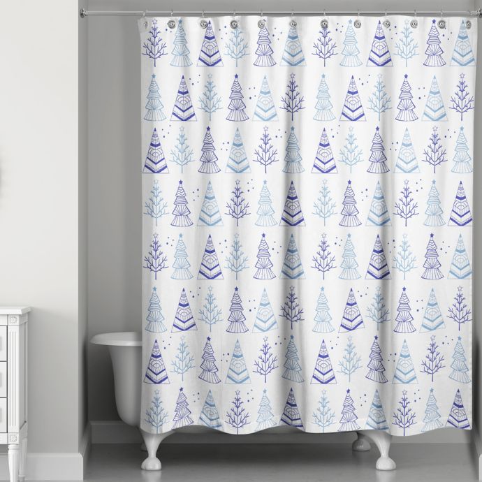 Trees Shower Curtain In White Bed Bath Beyond