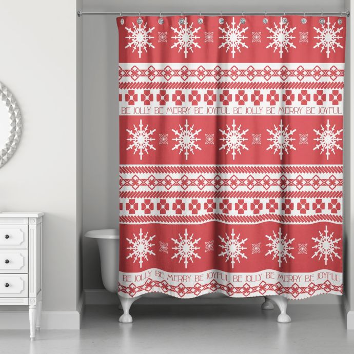 Holly Jolly Patterns Shower Curtain In Red White Bed Bath Beyond