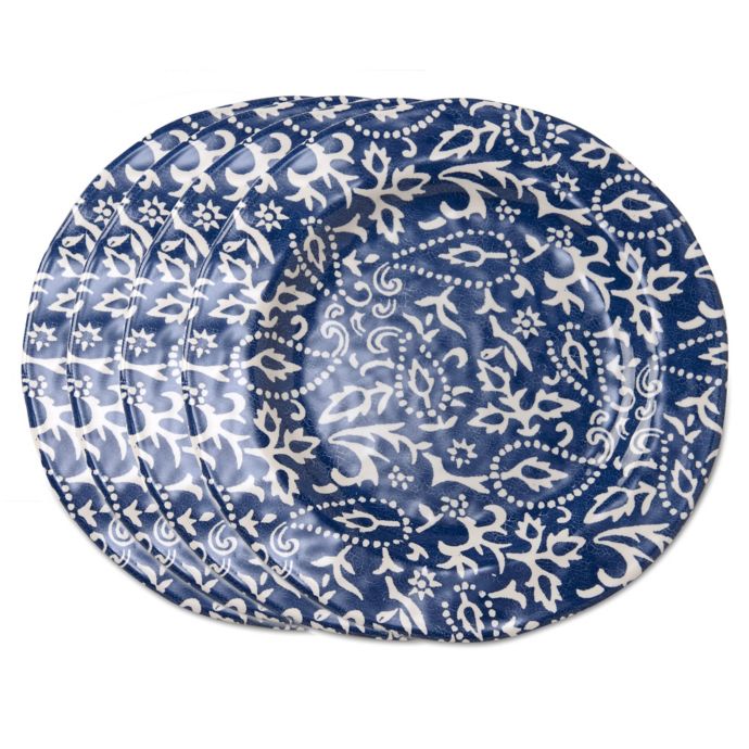 tag Artisan Dinner Plates in Blue (Set of 4) Bed Bath & Beyond