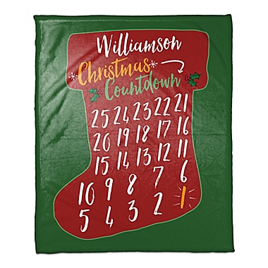 Christmas Countdown Throw Blanket in Red/Green. View a larger version of this product image.
