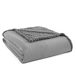 Micro Flannel® to Sherpa King Blanket in Greystone