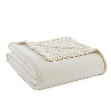 Micro Flannel&reg; to Sherpa Full/Queen Blanket in Ivory. View a larger version of this product image.