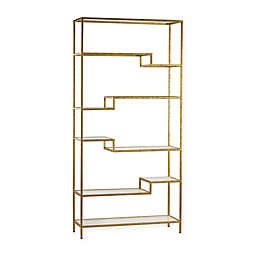 Sterling Industries Gold and Mirrored Shelving Unit Bookcase
