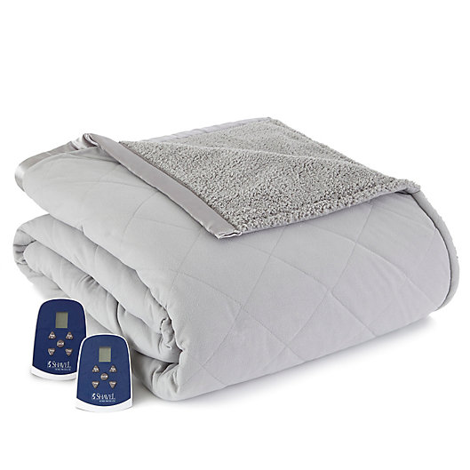 Alternate image 1 for Micro Flannel® Reverse to Sherpa Electric Heated Blanket