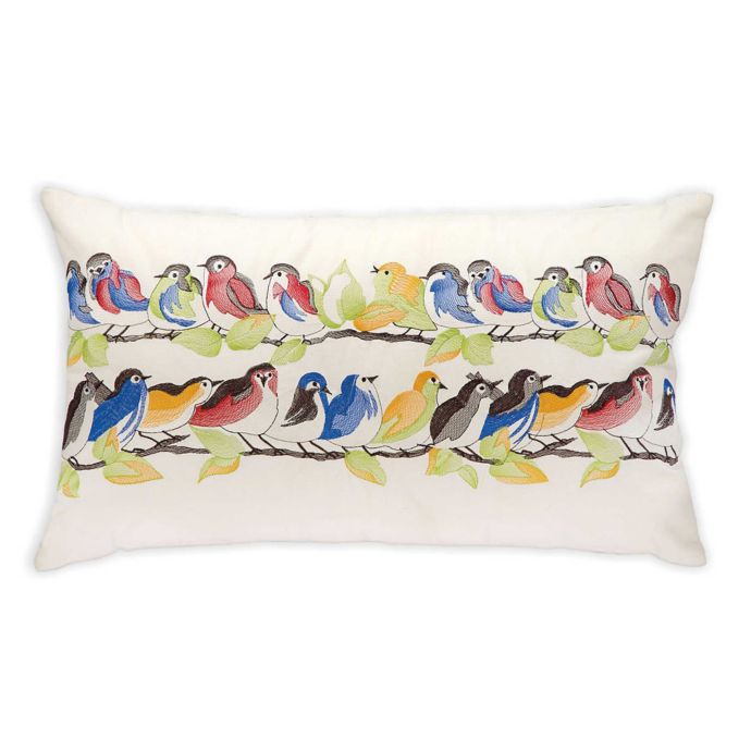 Mina Victory Bird On A Wire 24 Inch X 14 Inch Outdoor Throw Pillow