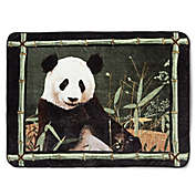 Panda with Bamboo Border Oversized Throw in Black