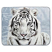 Shavel Home Products White Tiger  Luxury Oversized Throw Blanket