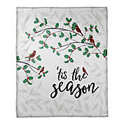 &quot;Tis&#39; the Season&quot; Throw Blanket in White/Red/Green