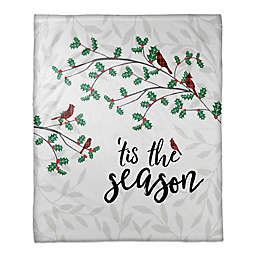 Tis' the Season Throw Blanket in White/Red/Green