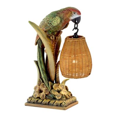 Kathy Ireland® Parrot Paradise Table Lantern with Rattan ...
