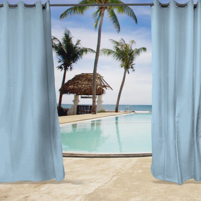 Sunbrella Canvas Grommet Top Indoor Outdoor Curtain Panel In Air