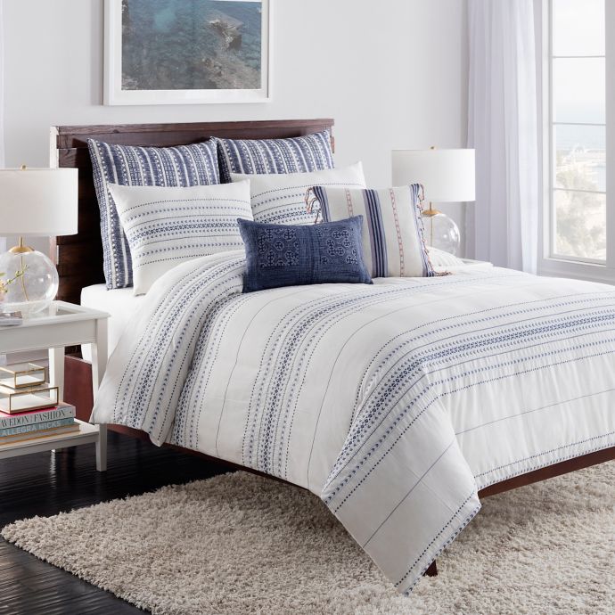 Cupcakes And Cashmere Indigo Stripe Duvet Cover Bed Bath Beyond