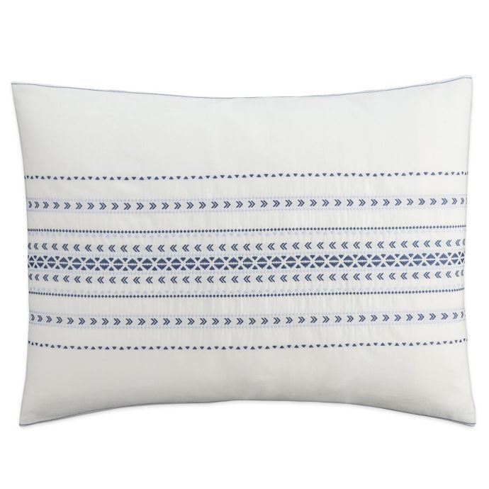 Cupcakes And Cashmere Indigo Stripe Pillow Sham In White