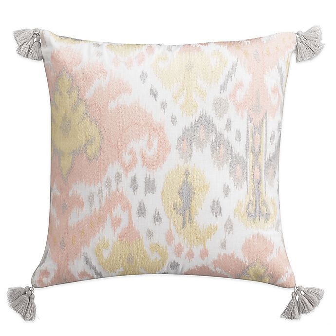Cupcakes and Cashmere Kilim Square Throw Pillow in White/Pink | Bed
