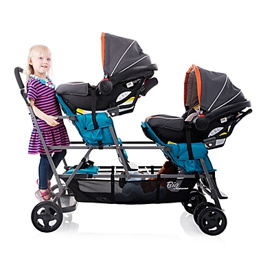 Joovy&reg; Big Caboose Graphite Stand-On Triple Stroller in Turquoise. View a larger version of this product image.